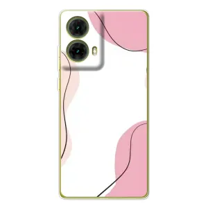Чехол цветочный дизайн для Motorola MOTO G85 (Розовый фон)