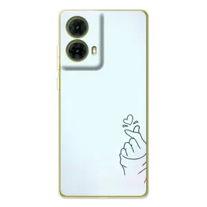 Чехлы (Знак сердечка) на Motorola MOTO G85 (Сердце на голубом)
