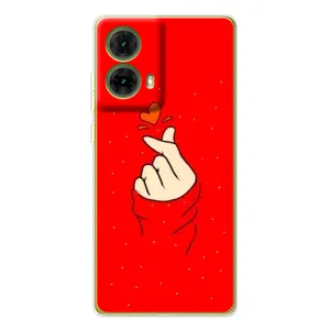 Чехлы (Знак сердечка) на Motorola MOTO G85 (Сердце на красном)