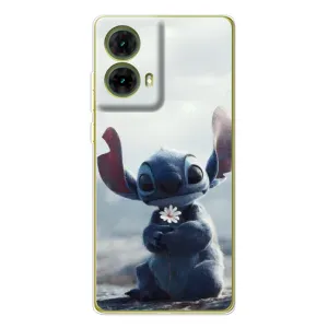 Чехол с рисунком Стич для Motorola MOTO G85 (Стич с цветочком)
