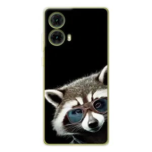 Силиконовый Чехол с Енотами на Motorola MOTO G85 (Стильный Енот)