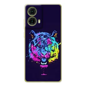 Силиконовый бампер с картинкой животных для Motorola MOTO G85 (Тигр-Арт)