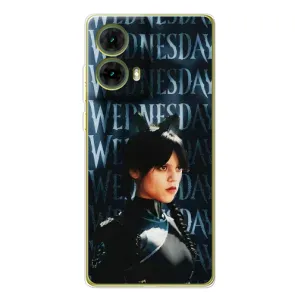 Чехлы с принтом Уэнсдей на Motorola MOTO G85 (Уэнздей с ушками)