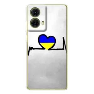 Силиконовый Чехол на Motorola MOTO G85 (Я-Украина) (Украинская кардиограмма)
