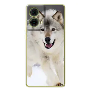 Чехол с Волком на Motorola MOTO G85 (Волк на снегу)