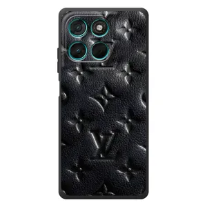 Текстурный Чехол Louis Vuitton для Мото Г86 Павер (Черный ЛВ)