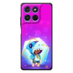 Чехол Бравл Старс для Motorola MOTO G86 Power (Леон в костюме Акулы)