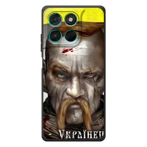 Чехол с картинкой (Патриотический КОЗАК) на Motorola MOTO G86 Power (Одноглазый Козак)