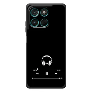 Чехол с картинками на черном фоне для Motorola MOTO G86 Power (Плеер)