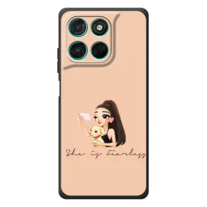 Силіконовый Чохол на Motorola MOTO G86 Power з картинкой Модных девушек (З собакою)