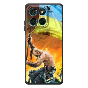 Чехол с картинкой (Патриотический КОЗАК) на Motorola MOTO G86 Power (Сильный Козак)