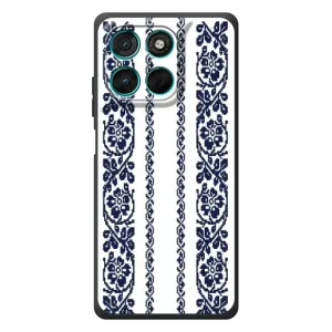 Силиконовый Чехол на Motorola MOTO G86 Power с картинкой Вышиванки (Синяя вышиванка)
