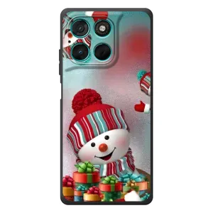 Чехлы на Новый Год Motorola MOTO G86 Power (Снеговик в шапке)