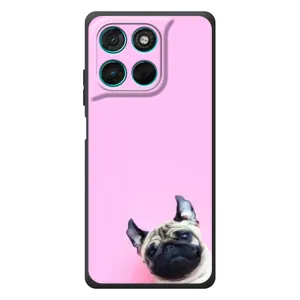 Бампер для Motorola MOTO G86 Power с картинкой "Песики" (Собака на розовом)