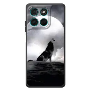 Чехол с Волком на Motorola MOTO G86 Power (Волк и луна)