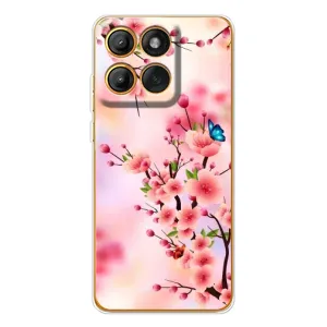 Чехол с принтом САКУРЫ на Motorola MOTO G86 (Бабочки на сакуре)
