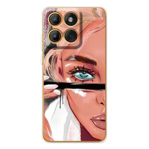 Силиконовый Чехол на Motorola MOTO G86 с картинкой Стильных Девушек (Девушка и ресницы)