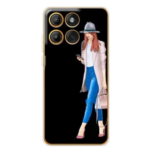 Чехол с картинкой Модные Девчонки Motorola MOTO G86 (Девушка со смартфоном)