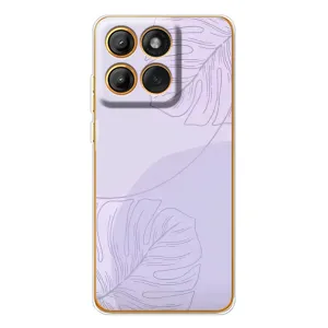 Чехол цветочный дизайн для Motorola MOTO G86 (Монстера фиолетовая)