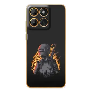 Силиконовый чехол с картинкой "Герой Pubg" на Motorola MOTO G86 (В огне)