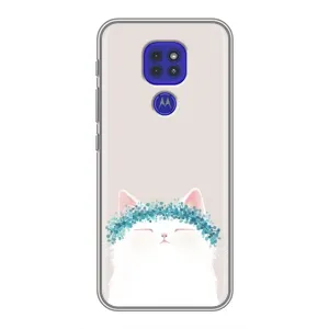 Чехол на тематику: Коты для Motorola MOTO G9 Play (Белый котик)