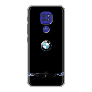 Силиконовый бампер с картинкой машины на Motorola MOTO G9 Play (Черный BMW)