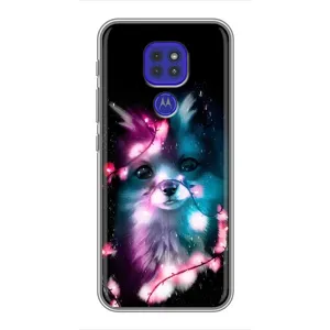 Чехол с Лисичкой для Motorola MOTO G9 Play (Черная Лиса)