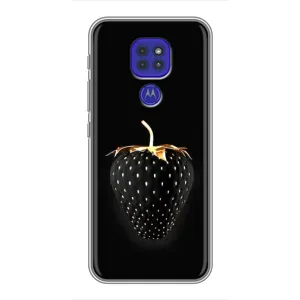 Чехол с изображением  вкусной еды для Motorola MOTO G9 Play (Чёрная клубника)