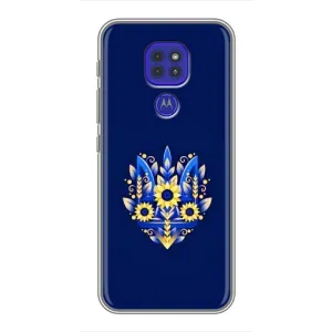 Чехол Укр Символика для Motorola MOTO G9 Play (Цветущий Герб)
