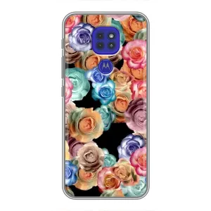 Чехлы с тематикой "ЦВЕТЫ" на Motorola MOTO G9 Play (Цветы на черном)