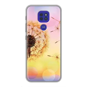 Силиконовый Чехол с одуванчиками на Motorola MOTO G9 Play (Цветок-одуванчик)
