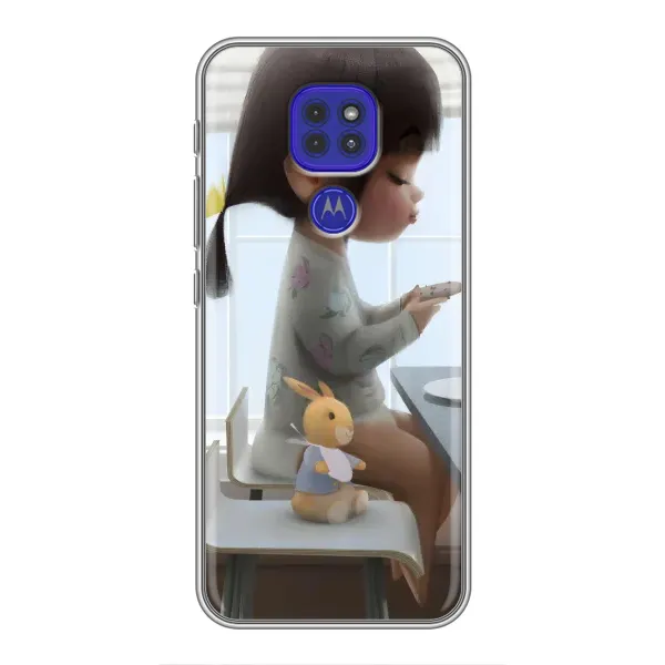 Чехол с рисунком «Девочка с игрушкой» для Motorola MOTO G9 Play