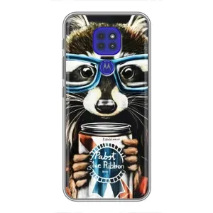 Силиконовый Чехол с Енотами на Motorola MOTO G9 Play (Енот в очках)