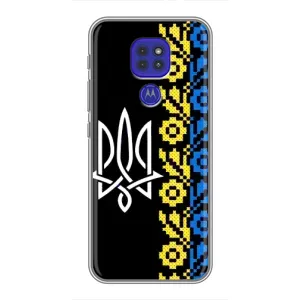 Силиконовый Чехол на Motorola MOTO G9 Play (Герб и вышыванка)