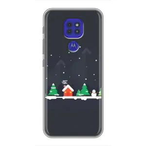 Силиконовый бампер на рождество для Motorola MOTO G9 Play (Город зимний)