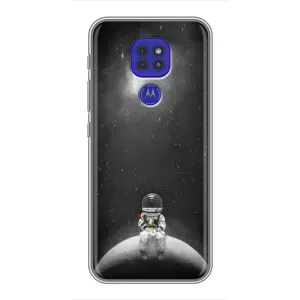 Силиконовый Чехол с принтом "Космонавты" на Motorola MOTO G9 Play (Космонавт романтик)
