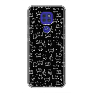 Чехол на тематику: Коты для Motorola MOTO G9 Play (Котики на черном)