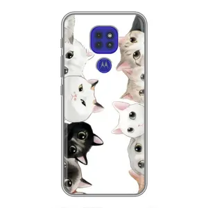 Силиконовый чехол с котиком для Motorola MOTO G9 Play (Коты)