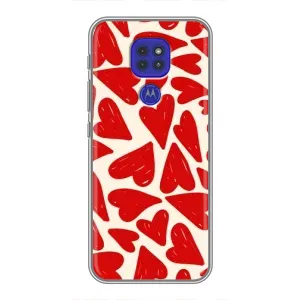 Чехлы с тематикой "Маленькие Сердечки" на Motorola MOTO G9 Play (Красные сердечка)