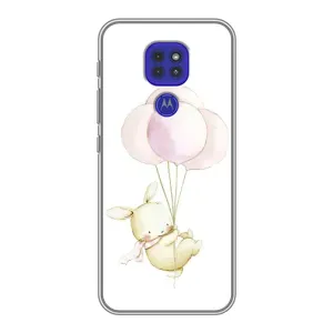 Силиконовый бампер с картинкой животных для Motorola MOTO G9 Play (Кролик и шарики)