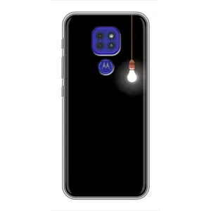 Чехол с картинками на черном фоне для Motorola MOTO G9 Play (Лампочка)