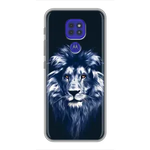 Чехол с картинкой на Motorola MOTO G9 Play (Лев - синий)