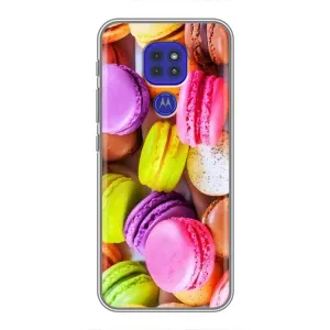 Чехол с изображением  вкусной еды для Motorola MOTO G9 Play (Макаруны)