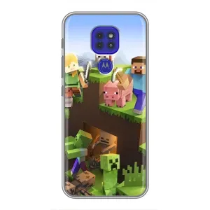 Чехлы для Motorola MOTO G9 Play (Персонажи Майн Крафт) (Майн-крафт)