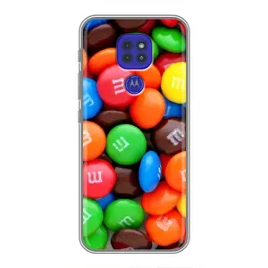 Чехол с изображением  вкусной еды для Motorola MOTO G9 Play (Разноцветные M&M'S)
