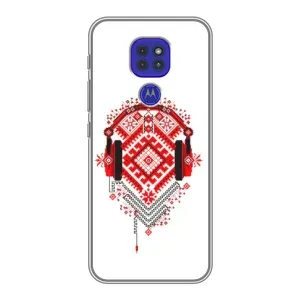 Силиконовый Чехол на Motorola MOTO G9 Play с картинкой Вышиванки (Модная вышиванка)