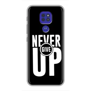 Силиконовый Чехол на Motorola MOTO G9 Play с картинкой Nike (Never Give UP)