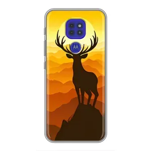 Чехлы с изображением разных животных для Motorola MOTO G9 Play (Силуэт Оленя)