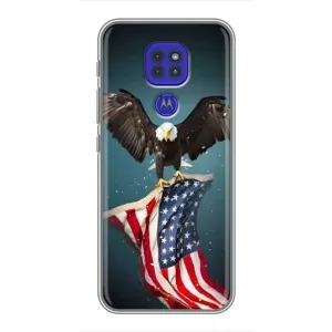 Чехол Флаг USA для Motorola MOTO G9 Play (Орел и флаг)