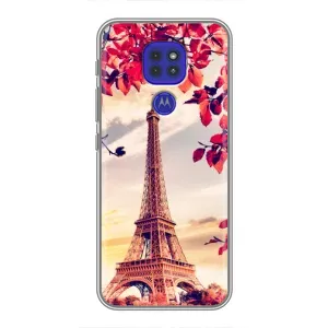 Чехол с Эйфелевой башней на Motorola MOTO G9 Play (Paris photo)